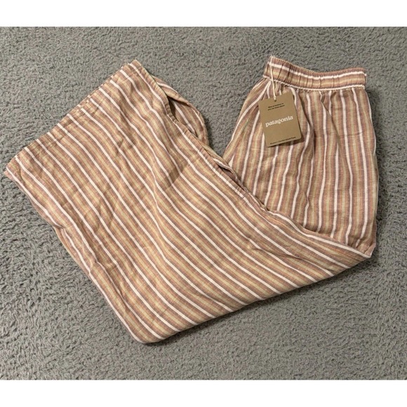 Patagonia Garden Island Pants Good Times Evening Mauve Striped S NWT - Picture 1 of 8
